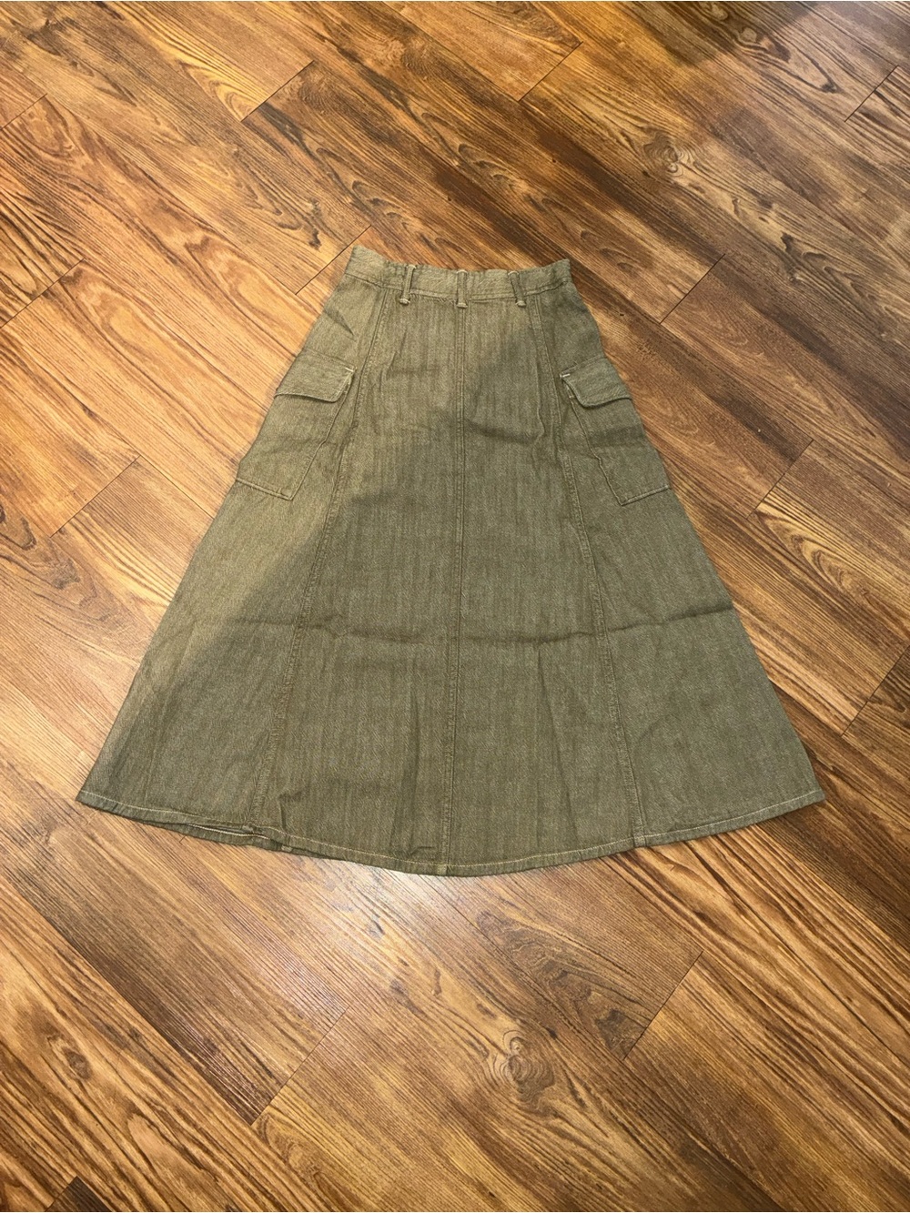 RRL Olive Slub-Denim Skirt - Picture 9 of 16
